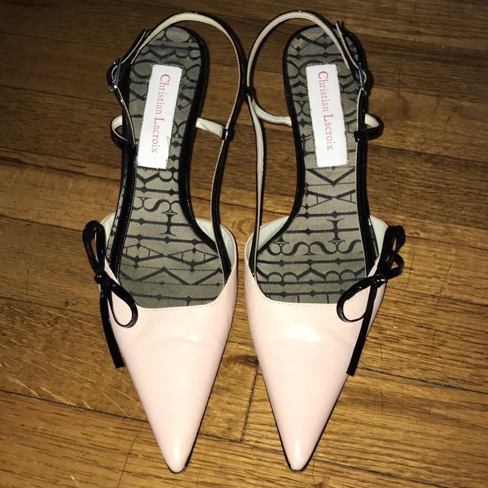 Christian Lacroix sling back heels.